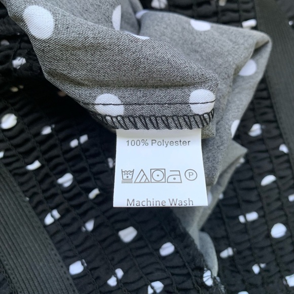 🦂Women’s Black W/White Polka Dots High Waisted, Wide Leg Pants. Sizes M & L - Picture 11 of 11